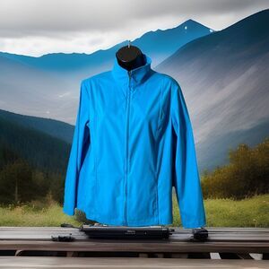 Additions By Chico's Women's Size 1 (M) Light‎ Blue Windbreaker Jacket